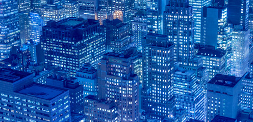 View of New York Manhattan during sunset hours