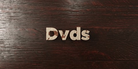 Dvds - grungy wooden headline on Maple  - 3D rendered royalty free stock image. This image can be used for an online website banner ad or a print postcard.