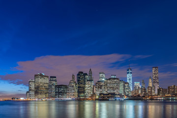 Fototapeta na wymiar View of lower Manhattan from Brooklyn