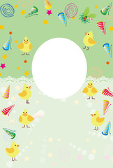 ひよこの可愛いイラストのメッセージカード