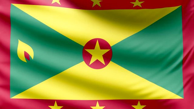 Realistic beautiful Grenada flag 4k