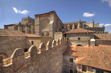 Obraz premium Ancient city walls of Avila, Spain