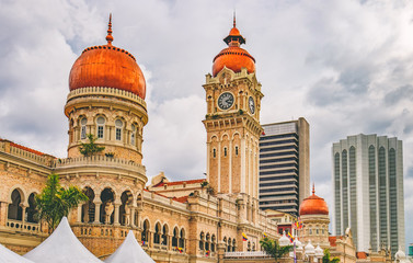 Bangunan Sultan Abdul Samad located along Jalan Raja in front of the Dataran Merdeka or Independence Square. The building serves as the backdrop for important events and parades
