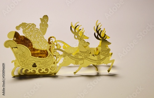 "Weihnachtsmann im Rentierschlitten" Stockfotos und lizenzfreie Bilder