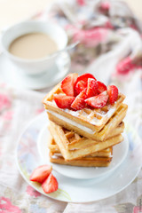 food waffles dessert
