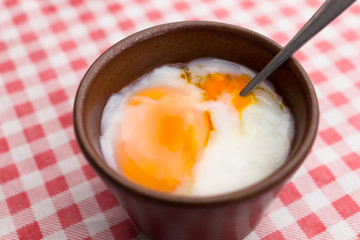 Soft boiled egg in cup