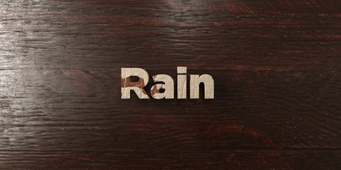 Rain - grungy wooden headline on Maple  - 3D rendered royalty free stock image. This image can be used for an online website banner ad or a print postcard.