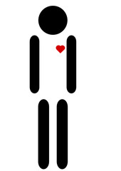 Piktogramm Mensch mit Herz