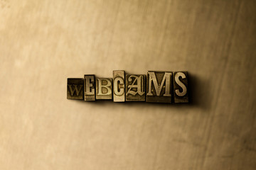 WEBCAMS - close-up of grungy vintage typeset word on metal backdrop. Royalty free stock - 3D rendered stock image.  Can be used for online banner ads and direct mail.