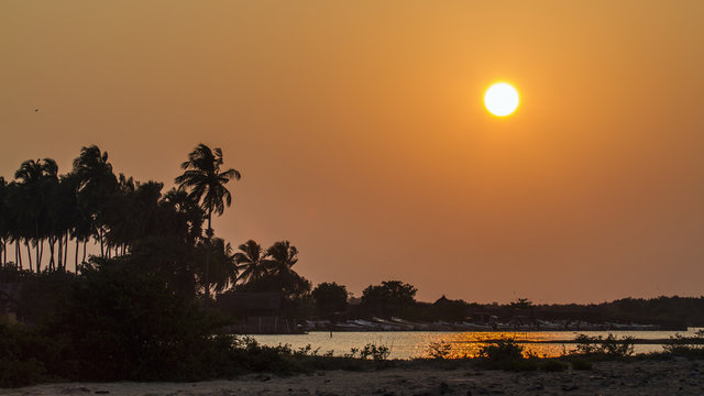 Sunset in Kalpitiya lagoon, Sri Lanka