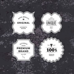 Retro Styled Labels Collection on Dark Textured Background