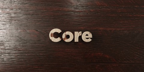 Core - grungy wooden headline on Maple  - 3D rendered royalty free stock image. This image can be used for an online website banner ad or a print postcard.