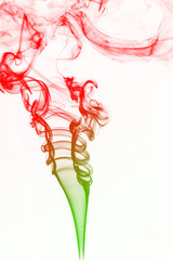 Color smoke abstract on a white background