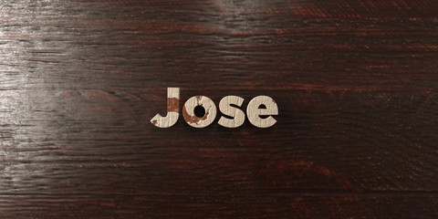 Jose - grungy wooden headline on Maple  - 3D rendered royalty free stock image. This image can be used for an online website banner ad or a print postcard.