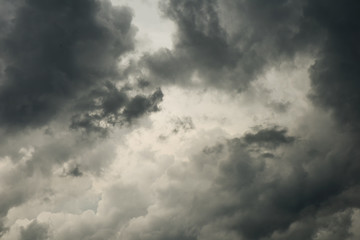 Fototapeta na wymiar Dramatick black clouds, Dark clouds high contrast