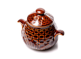 Clay pot isolated on white background