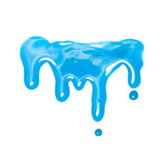 Blue paint flowed on white background