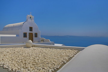 Blue and White on Santorini Island
