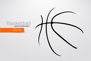 Fototapeta premium Silhouette of a basketball ball.