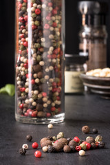 Whole Peppercorns in spice jar