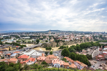Fototapeta na wymiar View of central Tblisi city, Georgia.