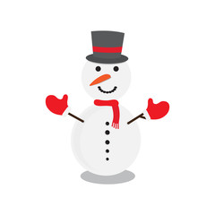 snowman isolated cartoon icon vector winter christmas illustration 