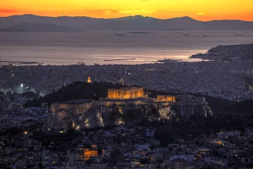 Foto op Aluminium Akropolis van Athene, Griekenland © catalinlazar