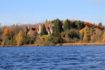 Fall landscape with castle