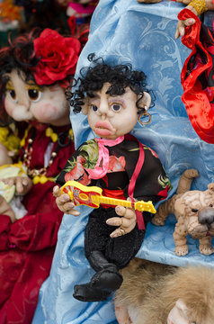 Doll gypsy guitar at the fair.