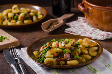 Fried homemade gnocchi