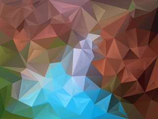 Fototapeta premium vector abstract irregular polygon background with a triangle pattern in natural green, brown and blue color