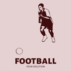 Football vector logo. Brand's logo in the form of a soccer player