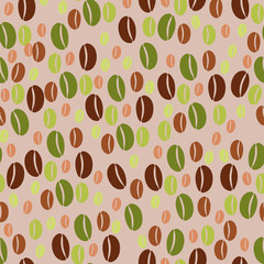 Coffee beans seamless pattern