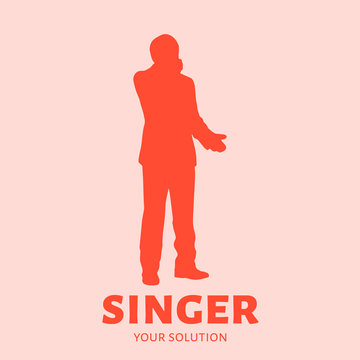 Singer vector logo. Brand's logo in the form of the singer