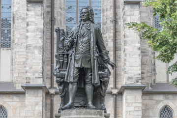 Fototapeta na wymiar Statue of Sebastian Bach in Leipzig, Germany