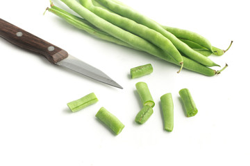 Green Kidney Beans Pods Sliced