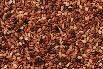 sesame oilseed pile photo, asian food background