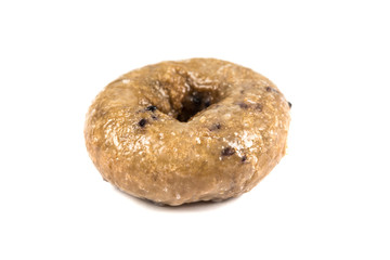 Frosted blueberry donut isolated on a white background