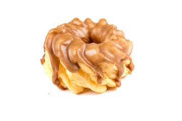 Glazed twist donut isolated on a white background
