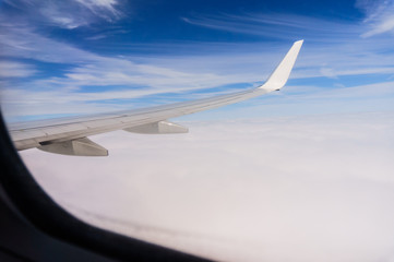 Aerial wiev from plane to earth