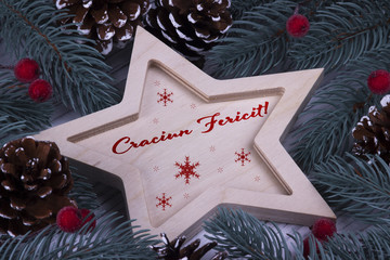 Christmas greeting card Craciun Fericit, red