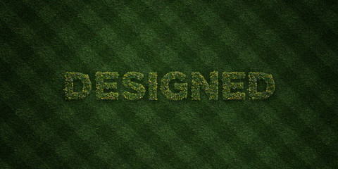 DESIGNED - fresh Grass letters with flowers and dandelions - 3D rendered royalty free stock image. Can be used for online banner ads and direct mailers..