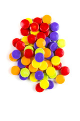 Pile of hard sour candy isolated on a white background