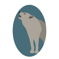 wolf vector illustration style Flat