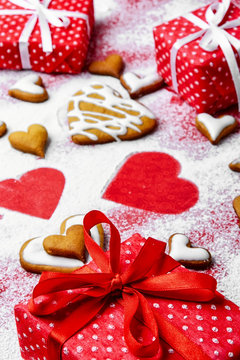 Valentines Day heart shaped cookies