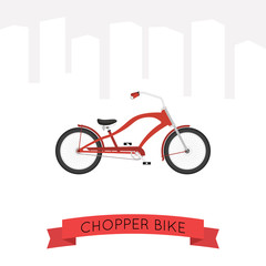 Vector illustration of chopper bike in flat style.