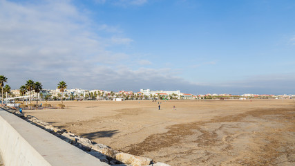 The boulevard and seafront of Valencia, Spain