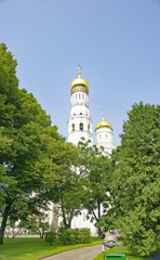 Fototapeta na wymiar Vista de los jardines e interior del Kremlin, Moscú, Rusia