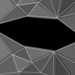 Abstract decorative frame with grey polygons