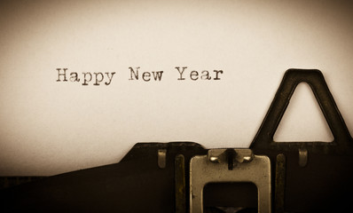 Happy New Year - geschrieben auf einer alten Schreibmaschine